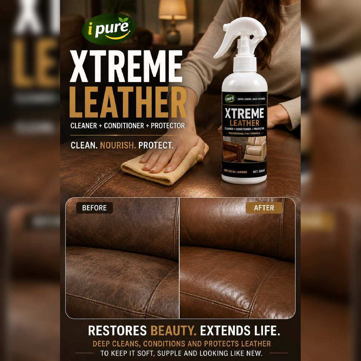 Xtreme Leather Cleaner, Conditioner & Protector